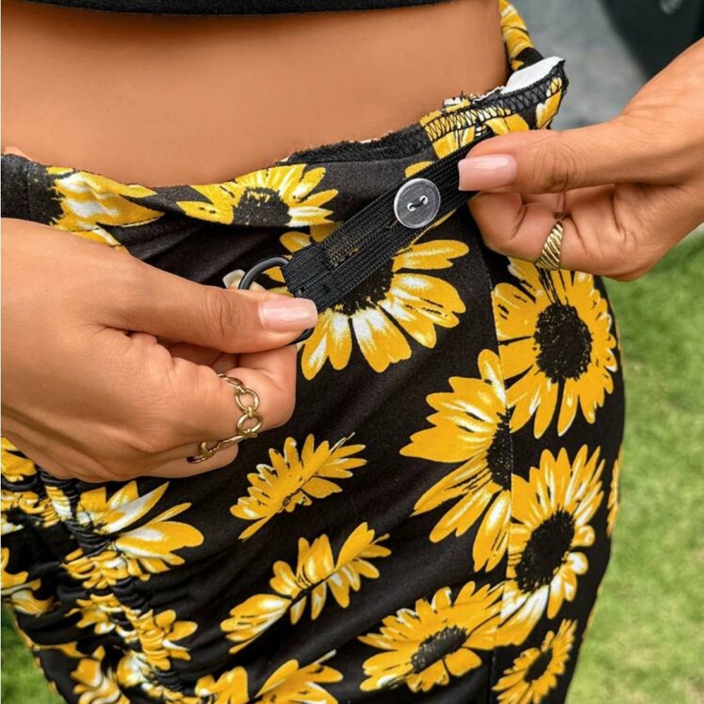 2 piece Sunflower Print Midi Skirt and cami - Picture 3 of 5
